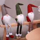Cute Sitting Faceless Long-legged Elf Doll Christmas Decoration(Red)