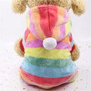 Dog Pajamas Fleece Jumpsuit Autumn Winter Dog Clothes Four legs Warm Pet Clothes, Size:L(Rainbow Color)