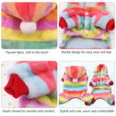 Dog Pajamas Fleece Jumpsuit Autumn Winter Dog Clothes Four legs Warm Pet Clothes, Size:L(Rainbow Color)
