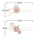 Fashion Flower Hair Combs Headdress Prom Bridal Wedding Hair Accessories Gold Leaves Hair Jewelry Hair Pins(Blue 2 flower)