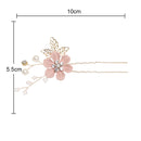 Fashion Flower Hair Combs Headdress Prom Bridal Wedding Hair Accessories Gold Leaves Hair Jewelry Hair Pins(Pink 1 flower)