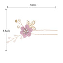 Fashion Flower Hair Combs Headdress Prom Bridal Wedding Hair Accessories Gold Leaves Hair Jewelry Hair Pins(Purple 1 flower)