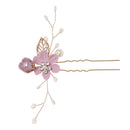 Fashion Flower Hair Combs Headdress Prom Bridal Wedding Hair Accessories Gold Leaves Hair Jewelry Hair Pins(Purple 2 flower)