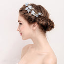 Fashion Flower Hair Combs Headdress Prom Bridal Wedding Hair Accessories Gold Leaves Hair Jewelry Hair Pins(Purple big size)