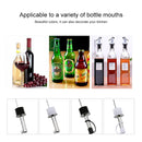 5 PCS Glass Bottle Stopper Stainless Steel Oil Stopper Silicone Stopper Black Hat Straight Mouth