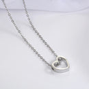 Fashion Necklace Heart Design Hollow Simple Necklace (silver)