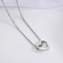 Fashion Necklace Heart Design Hollow Simple Necklace (silver)