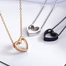 Fashion Necklace Heart Design Hollow Simple Necklace (silver)