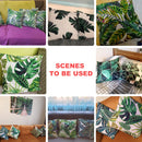 Tropical Plants Pillow Case Polyester Decorative Pillowcases Green Leaves Throw Pillow Cover Square 45CM x45CM(31)