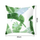 Tropical Plants Pillow Case Polyester Decorative Pillowcases Green Leaves Throw Pillow Cover Square 45CM x45CM(15)