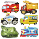 Baby Birthday Party Set Children Toy Car Aluminum Balloon, Style:Train