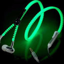 Glowing Zipper Sport Music Wired Earphones for 3.5mm Jack Phones(YELLOW)
