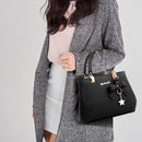Women Luxury Tote Plum Blossom Bow Sweet Messenger Bag(Black)