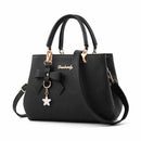 Women Luxury Tote Plum Blossom Bow Sweet Messenger Bag(Black)