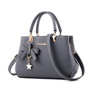 Women Luxury Tote Plum Blossom Bow Sweet Messenger Bag(Grey)