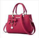 Women Luxury Tote Plum Blossom Bow Sweet Messenger Bag(Wine Red)