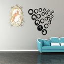 Wall Clock 3D Three-dimensional Acrylic Fashion Mirror Wall Stickers Clock DIY Circle Combination Decorative Clock(Silver)