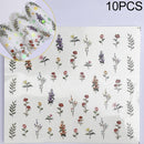 10 PCS Water Transfer Nail Sticker Decals Fruit Cream Cake Cat Beauty Decoration Designs(YZW-3061)
