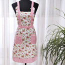 Kitchen Cooking Oil-resistant Brushed Apron Smock(Flowers)