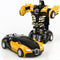 One-click Transforming Toy Car Impact Deformation Toy Model Car(Yellow)