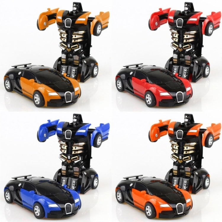 One-click Transforming Toy Car Impact Deformation Toy Model Car(Yellow)