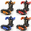 One-click Transforming Toy Car Impact Deformation Toy Model Car(Orange)