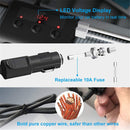 TR12 3 in 1 100W 4USB Car Cigarette Lighter with Switch Voltage Display