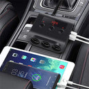 TR12 3 in 1 100W 4USB Car Cigarette Lighter with Switch Voltage Display