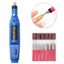 1 Set Power Professional Electric Manicure Machine Pen Pedicure Nail File Nail Tools 6 bits Drill Nail Drill Machine(US Blue)