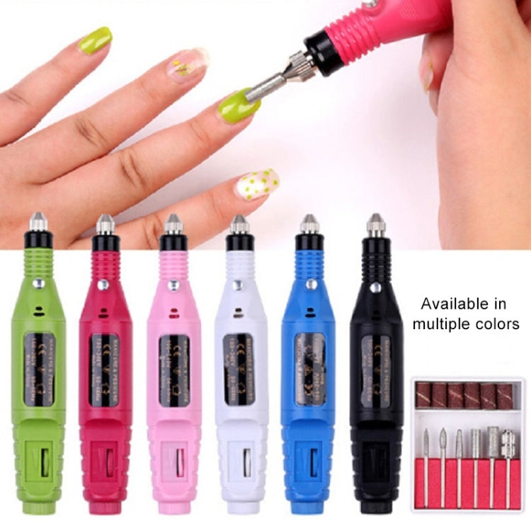 1 Set Power Professional Electric Manicure Machine Pen Pedicure Nail File Nail Tools 6 bits Drill Nail Drill Machine(EU Pink)