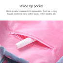 Fashion Waterproof Large Capacity Quick Drawstring Makeup Jewelry Storage Bag Women Travel Cosmetic Bag Toiletry Tool Kit(Navy feather)