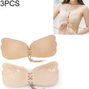 3 PCS Pull Rope Wing Invisible Underwear Without Steel Ring Pull Rope Silicone Invisible Nubra, Cup Size:A(Skin Color)