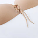 3 PCS Pull Rope Wing Invisible Underwear Without Steel Ring Pull Rope Silicone Invisible Nubra, Cup Size:D(Black)