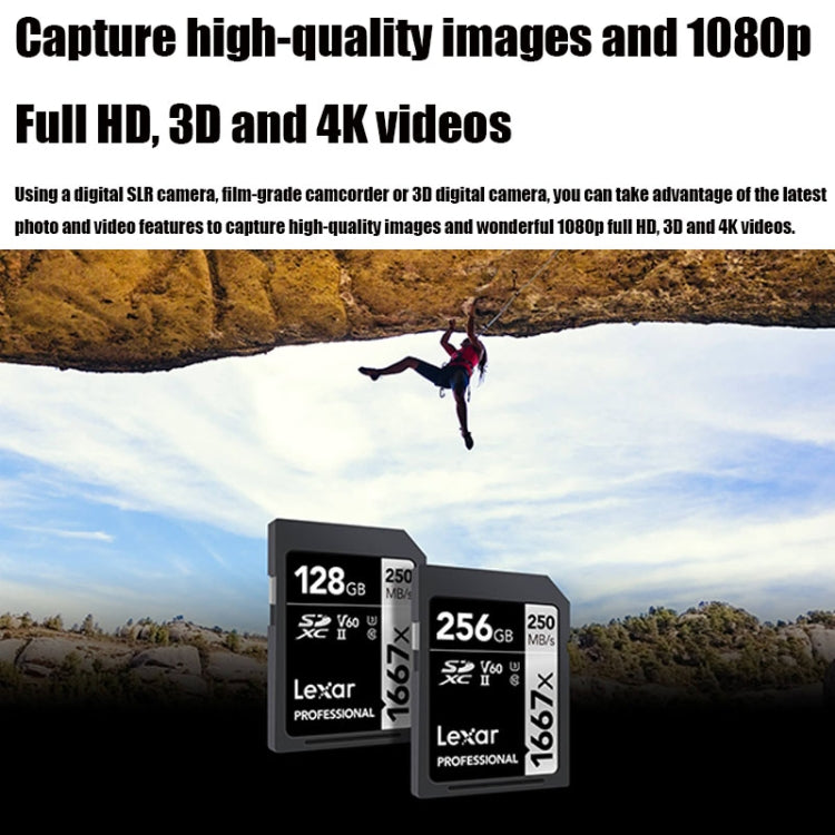 Lexar SD-1667x High Speed SD Card SLR Camera Memory Card, Capacity:256GB