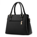 Fashion Women Tassel PU Leather Embroidery Crossbody Bag Shoulder Bag Simple Style Hand Bags(black)