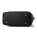 Fashion Women Tassel PU Leather Embroidery Crossbody Bag Shoulder Bag Simple Style Hand Bags(black)