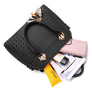 Fashion Women Tassel PU Leather Embroidery Crossbody Bag Shoulder Bag Simple Style Hand Bags( pink)