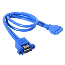 Motherboard 20pin Turn Double USB3.0 Extension Cable with Ear Baffle Cable