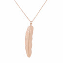 Vintage Long Necklace Jewelry Simple Feather Pendant Necklaces(Silver)
