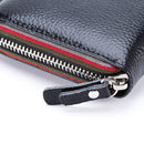 Ladies Top-grain Leather Wallet Long Wallet Bag Zipper Clutch Bag(Royal Blue)