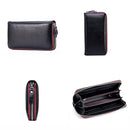 Ladies Top-grain Leather Wallet Long Wallet Bag Zipper Clutch Bag(Pink)