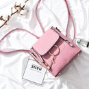 PU Leather Women Backapck Mini Women Shoulder Bags(Pink)