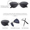 Cat Eye Sunglasses Current Trigonal Light coloured Lens Sunglasses(Black)