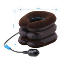Inflatable Air Cervical Neck Traction Device Soft Head Back Shoulder Neck Ache Massager Headache Pain Relief Relaxation Brace(Coffee)