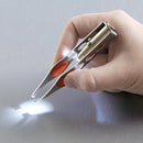 3 PCS LED with Light Eyebrow Clip Eyebrow Tweezers Four-hole Eyebrow Pliers Beauty Eyebrow Clip Stainless Steel Beauty Tool