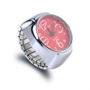 2 PCS Creative Fashion Alloy Silver Shell Disc Watch Ring(Blue)