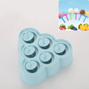 Mini DIY Creative Popsicle Mould Environmentally Friendly Silicone Ice Cube Ice Cream Mould, Style:Triangle(Blue)