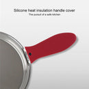 2 PCS Silicone Pot Holder Handle Anti Slip Cover for Kitchen Thick Soft Pot Handle(Red)