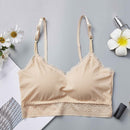 Women Tube Tops Beauty Back Lace Floral Padded Bras, Size:One Size(Skin)