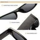 Square Sunglasses Women Imitation Diamond Lasses Fashion UV400 Sunglasses(C1)